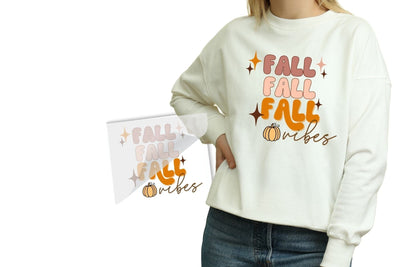Fall Fall Fall Vibes DTF Heat Transfer for Custom Apparel Physical So Fontsy T-Shirt Iron-On Transfer Shop 4x4