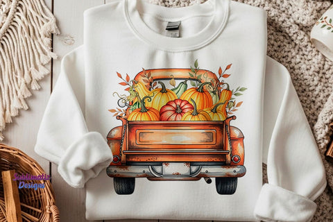 Fall Farm Truck with Pumpkins PNG | Fall PNG design for sublimation Sublimation Sublimatiz Designs 