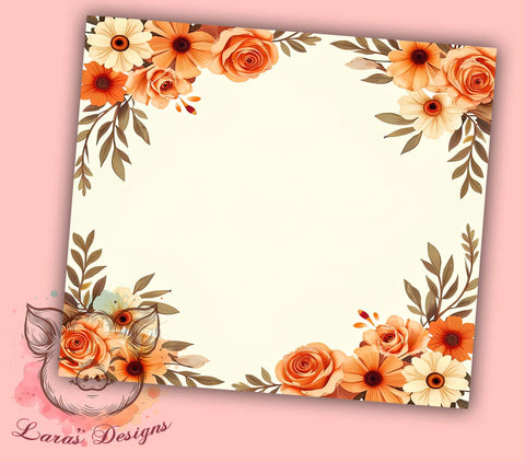 Fall Floral Autumn Seasonal Thanksgiving Tumbler Wrap, Autumn Drinkware, 20oz Tumbler Wrap, Floral Sublimation, Fall Decor Tumbler, Seasonal Gifts, Thanksgiving Tumbler Design Sublimation Lara' s Designs 