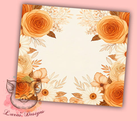 Fall Floral Autumn Seasonal Thanksgiving Tumbler Wrap, Autumn Drinkware, 20oz Tumbler Wrap, Floral Sublimation, Fall Decor Tumbler, Seasonal Gifts, Thanksgiving Tumbler Design Sublimation Lara' s Designs 