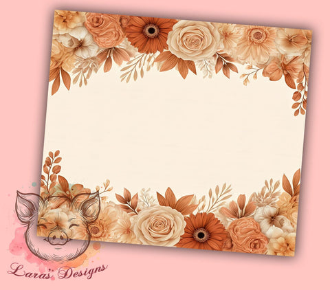 Fall Floral Autumn Seasonal Thanksgiving Tumbler Wrap, Autumn Drinkware, 20oz Tumbler Wrap, Floral Sublimation, Fall Decor Tumbler, Seasonal Gifts, Thanksgiving Tumbler Design Sublimation Lara' s Designs 