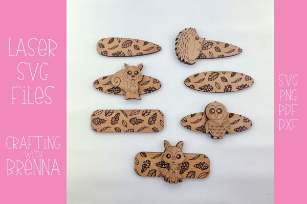 Fall Floral Hair Clip Bundle Laser SVG File SVG Crafting With Brenna 