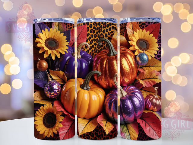 Fall Floral Pumpkin Autumn Tumbler, Autumn Flowers Wrap, 20oz Sublimation Design, Harvest Pumpkin Drinkware, Rustic Fall Floral Wrap, Seasonal Autumn Tumbler, Cozy Pumpkin Design Sublimation SvggirlplusArt 