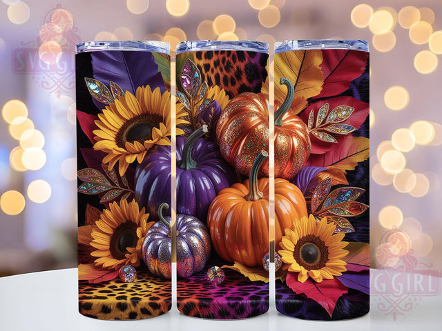 Fall Floral Pumpkin Autumn Tumbler, Autumn Flowers Wrap, 20oz Sublimation Design, Harvest Pumpkin Drinkware, Rustic Fall Floral Wrap, Seasonal Autumn Tumbler, Cozy Pumpkin Design Sublimation SvggirlplusArt 