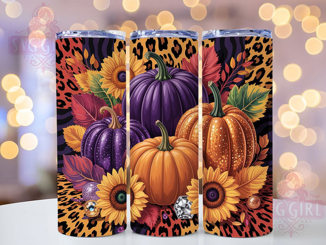 Fall Floral Pumpkin Autumn Tumbler, Autumn Flowers Wrap, 20oz Sublimation Design, Harvest Pumpkin Drinkware, Rustic Fall Floral Wrap, Seasonal Autumn Tumbler, Cozy Pumpkin Design Sublimation SvggirlplusArt 