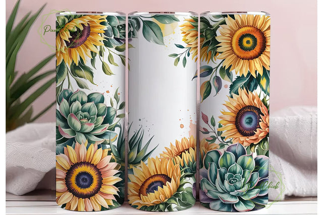 Fall Floral Watercolor 20oz Tumbler Wrap Sublimation PixelChick 