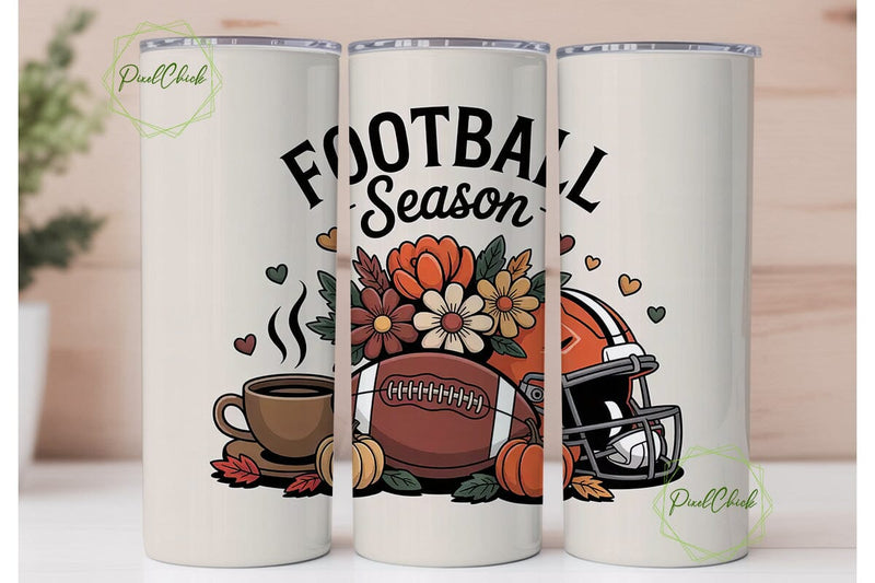 Fall Football 20oz Tumbler Wrap Sublimation PixelChick 