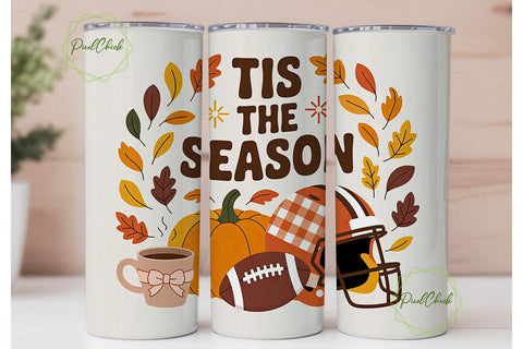 Fall Football Season 20oz Tumbler Wrap Sublimation PixelChick 