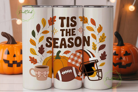 Fall Football Season 20oz Tumbler Wrap Sublimation PixelChick 
