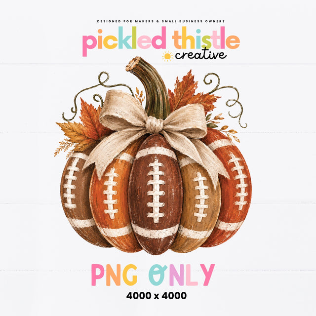 Fall Football Season Sublimation Clipart Sublimation Pickled Thistle Creative 