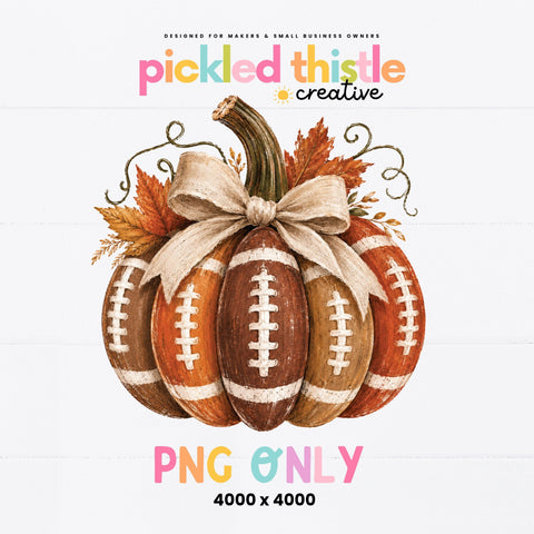 Fall Football Season Sublimation Clipart Sublimation Pickled Thistle Creative 