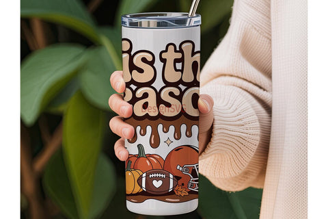 Fall Football Tumbler Wrap 20oz Sublimation DesignSVG 