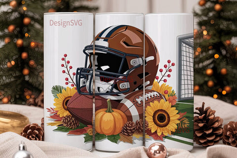 Fall Football Tumbler Wrap Sublimation DesignSVG 