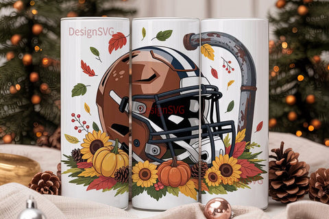 Fall Football Tumbler Wrap Sublimation DesignSVG 
