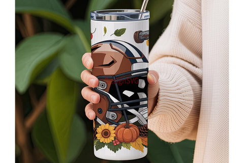 Fall Football Tumbler Wrap Sublimation DesignSVG 