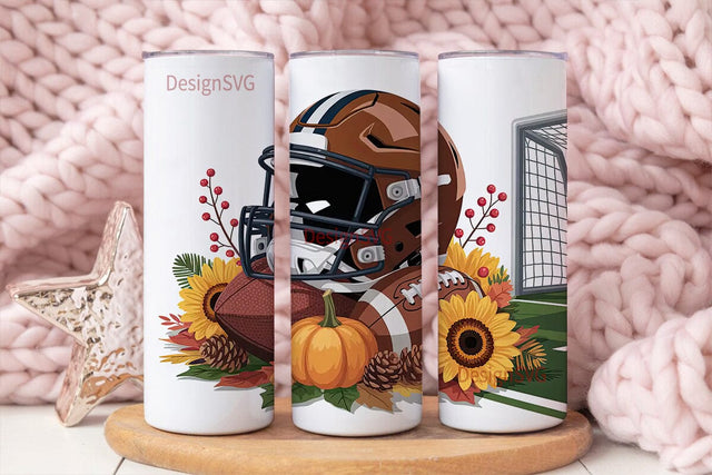 Fall Football Tumbler Wrap Sublimation DesignSVG 