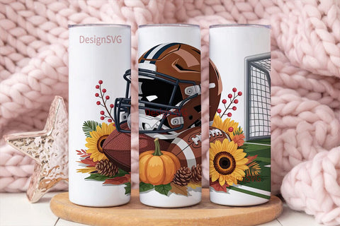 Fall Football Tumbler Wrap Sublimation DesignSVG 