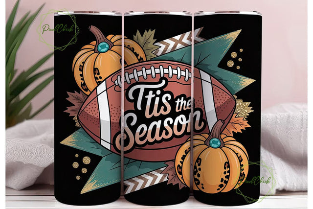 Fall Football Tumbler Wrap Sublimation PixelChick 