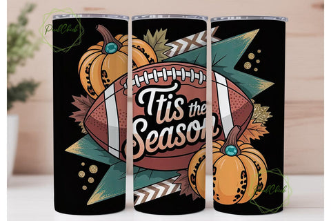 Fall Football Tumbler Wrap Sublimation PixelChick 