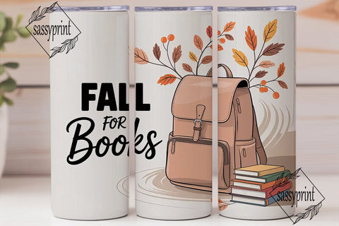 Fall for Books 20oz Tumbler Wrap Sublimation sassyprint 