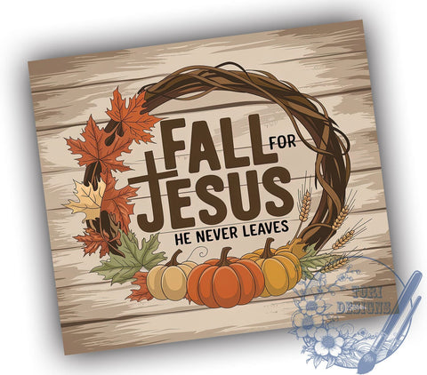 Fall For Jesus, Autumn Tumbler, 20oz Sublimation, Christian Drinkware, Fall Faith Designs, Religious Gifts, Cozy Autumn Vibes, Inspirational Tumblers Sublimation ToriDesigns 