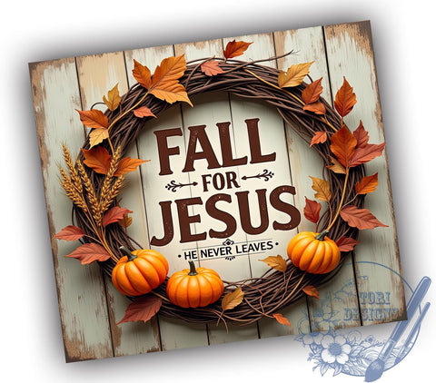 Fall For Jesus, Autumn Tumbler, 20oz Sublimation, Christian Drinkware, Fall Faith Designs, Religious Gifts, Cozy Autumn Vibes, Inspirational Tumblers Sublimation ToriDesigns 