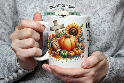 Fall For Jesus He Never Leaves 11 & 15 oz Mug Design Sublimation Ewe-N-Me Designs 