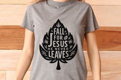 Fall for Jesus He Never Leaves| Christian Fall SVG Cutting Files. SVG CosmosFineArt 