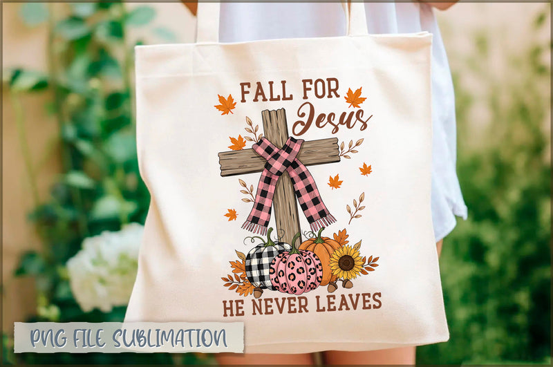 Fall For Jesus he never leaves Tote Bag Sublimation Shetara Begum 