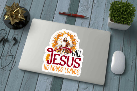 Fall for jesus he Sticker Design Sublimation Regulrcrative 