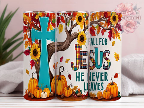 Fall for Jesus Tumbler, Fall Vibes, 20 Oz Tumbler, Sublimation Design, Autumn Christian Design, Inspirational Drinkware, PNG Download Sublimation Li Zamperini 