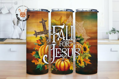 Fall for Jesus Tumbler Wrap, Jesus 20oz Skinny Tumbler Sublimation Design Pumpkin Tumbler Wrap PNG, Jesus Tumbler Design Sublimation Sublimation Rabbitmakies 