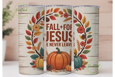 Fall for Jesus Tumbler Wrap Sublimation PixelChick 