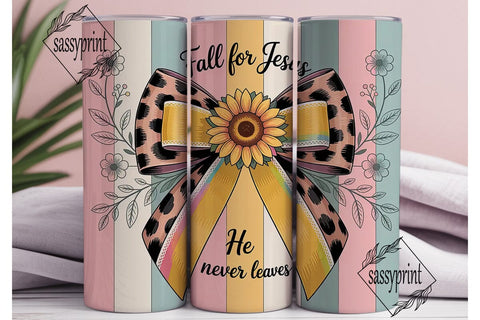 Fall for Jesus Tumbler Wrap Sublimation sassyprint 