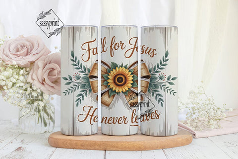 Fall For Jesus Tumbler Wrap Sublimation sassyprint 