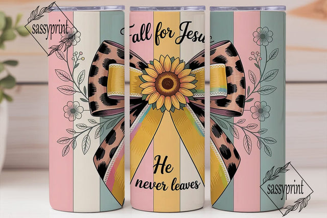 Fall for Jesus Tumbler Wrap Sublimation sassyprint 