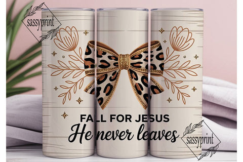 Fall For Jesus Tumbler Wrap Sublimation sassyprint 