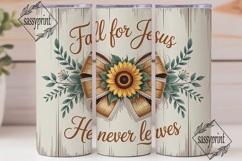 Fall For Jesus Tumbler Wrap Sublimation sassyprint 