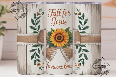 Fall For Jesus Tumbler Wrap Sublimation sassyprint 