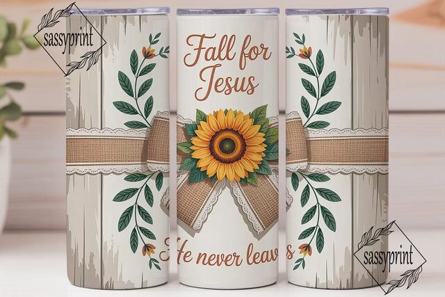 Fall For Jesus Tumbler Wrap Sublimation sassyprint 