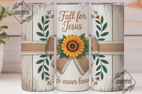 Fall For Jesus Tumbler Wrap Sublimation sassyprint 