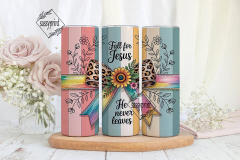 Fall for Jesus Tumbler Wrap Sublimation sassyprint 