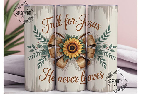 Fall For Jesus Tumbler Wrap Sublimation sassyprint 