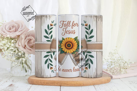 Fall For Jesus Tumbler Wrap Sublimation sassyprint 