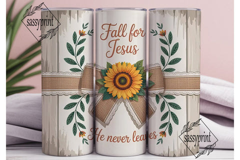 Fall For Jesus Tumbler Wrap Sublimation sassyprint 