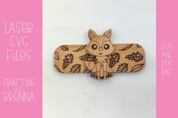 Fall Fox Hair Clip Laser SVG File SVG Crafting With Brenna 
