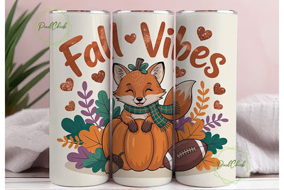 Fall Fox Vibes 20oz Tumbler Wrap Sublimation PixelChick 