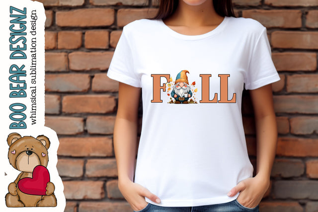 Fall Garden Gnome Clipart Sublimation Boo Bear Designz 