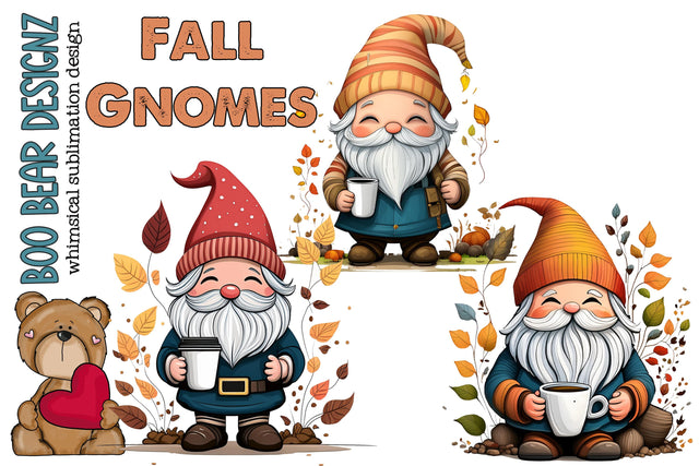 Fall Garden Gnome Clipart Sublimation Boo Bear Designz 