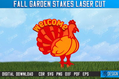 Fall Garden Stake | Garden Decoration | Lawn Stake | Harvest | CNC File SVG Fly Design 